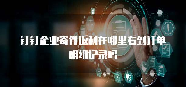 钉钉企业寄件返利在哪里看到订单明细记录吗