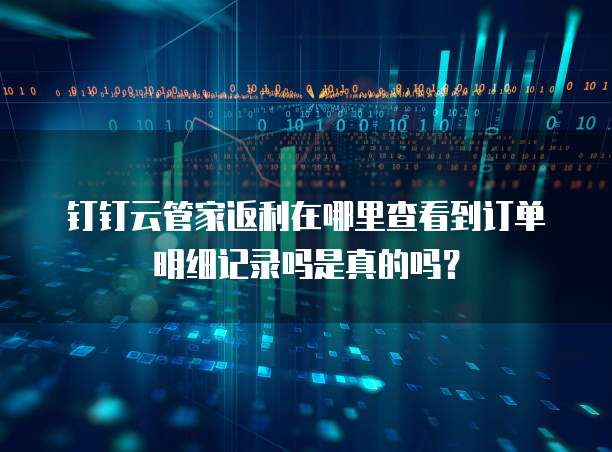 钉钉云管家返利在哪里查看到订单明细记录吗是真的吗?