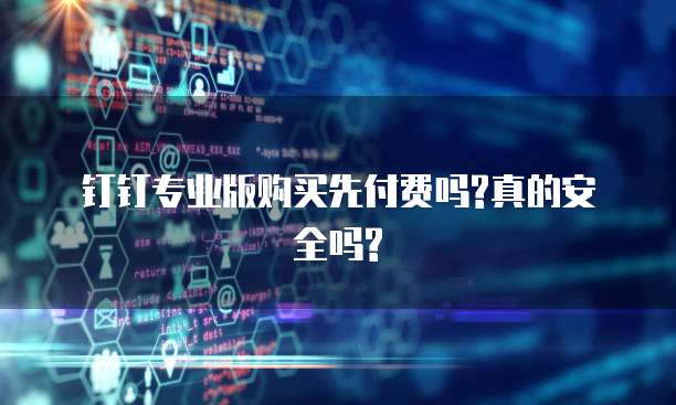 钉钉专业版购买先付费吗?真的安全吗?