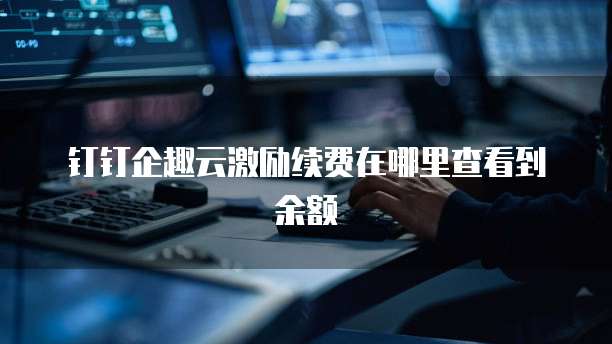 钉钉企趣云激励续费在哪里查看到余额