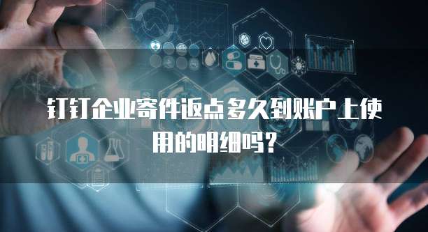 钉钉企业寄件返点多久到账户上使用的明细吗?