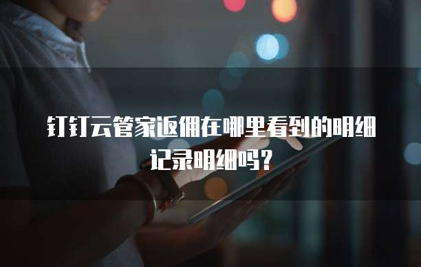 钉钉云管家返佣在哪里看到的明细记录明细吗？
