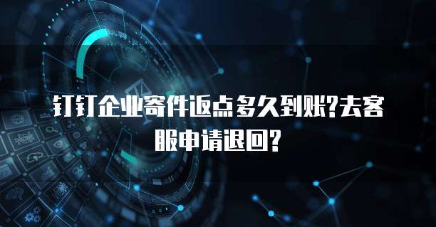 钉钉企业寄件返点多久到账?去客服申请退回?
