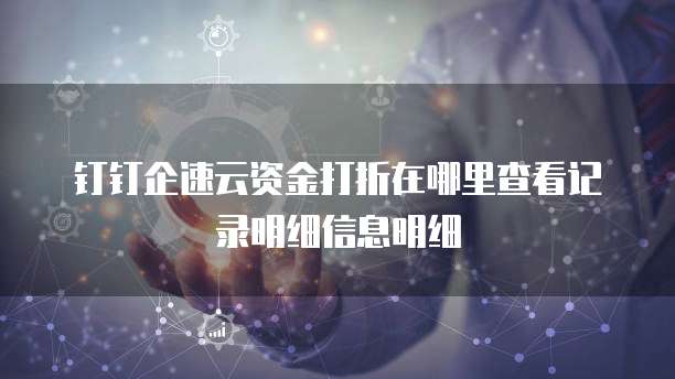 钉钉企速云资金打折在哪里查看记录明细信息明细