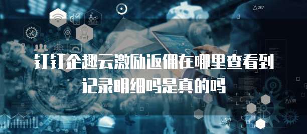 钉钉企趣云激励返佣在哪里查看到记录明细吗是真的吗