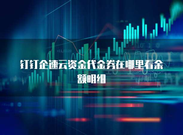 钉钉企速云资金代金券在哪里看余额明细