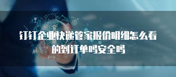 钉钉企业快递管家报价明细怎么看的到订单吗安全吗