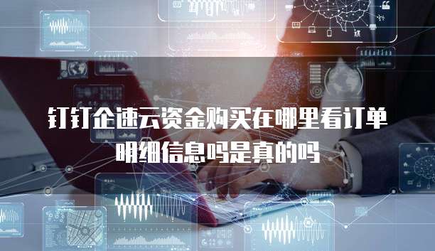 钉钉企速云资金购买在哪里看订单明细信息吗是真的吗