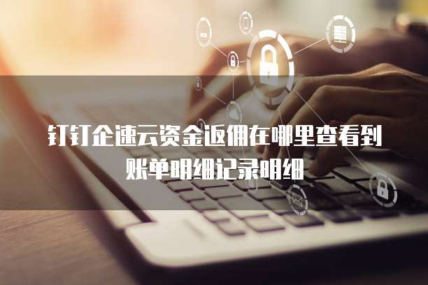 钉钉企速云资金返佣在哪里查看到账单明细记录明细