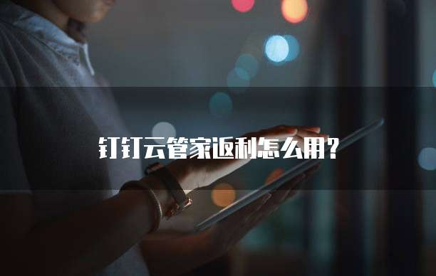 钉钉云管家返利怎么用?