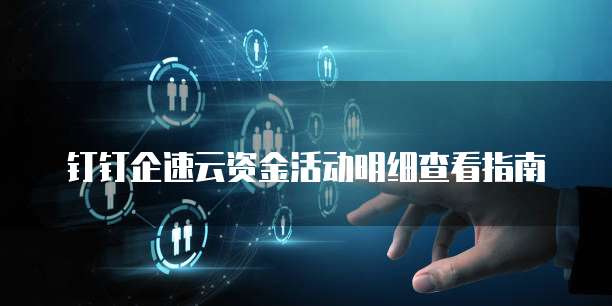 钉钉企速云资金活动明细查看指南