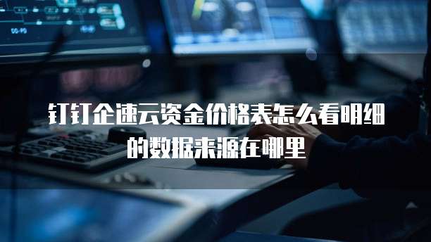 钉钉企速云资金价格表怎么看明细的数据来源在哪里