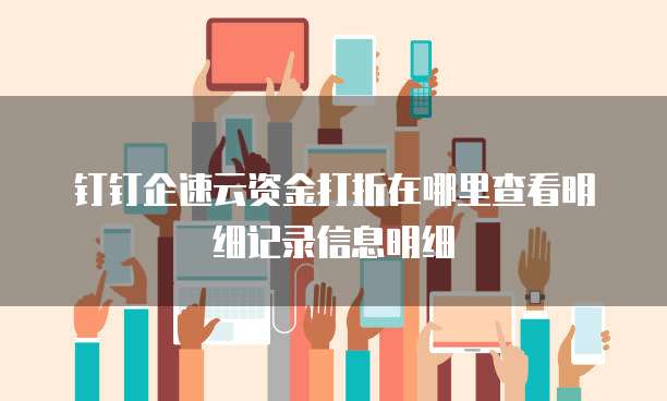 钉钉企速云资金打折在哪里查看明细记录信息明细