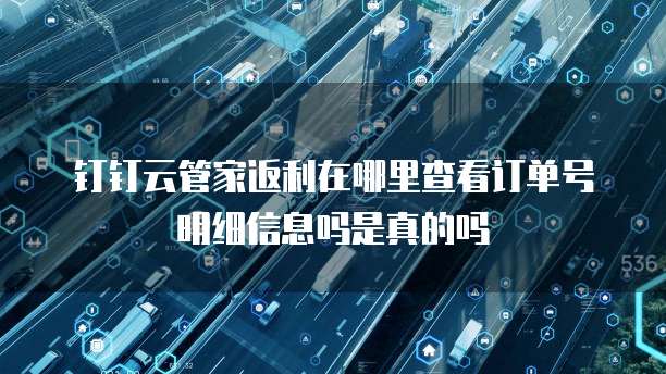 钉钉云管家返利在哪里查看订单号明细信息吗是真的吗