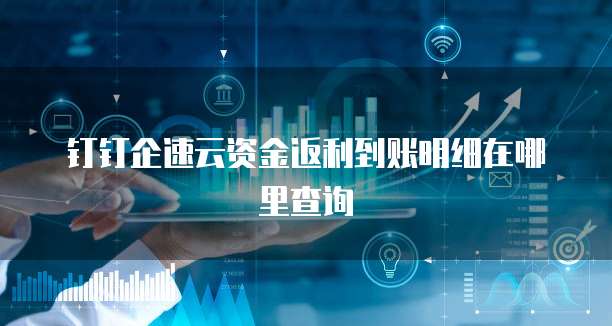 钉钉企速云资金返利到账明细在哪里查询