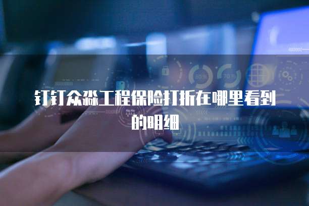 钉钉众淼工程保险打折在哪里看到的明细