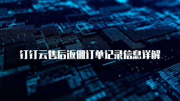 钉钉云售后返佣订单记录信息详解