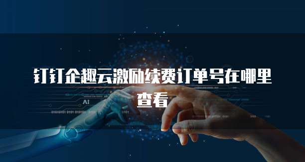 钉钉企趣云激励续费订单号在哪里查看
