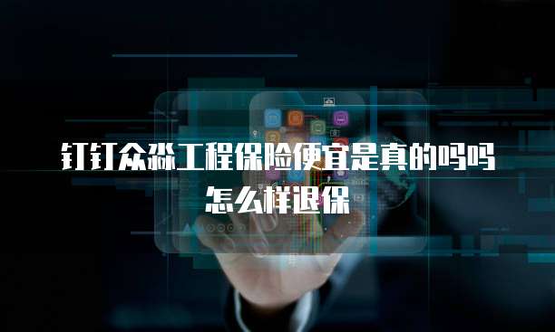 钉钉众淼工程保险便宜是真的吗吗怎么样退保