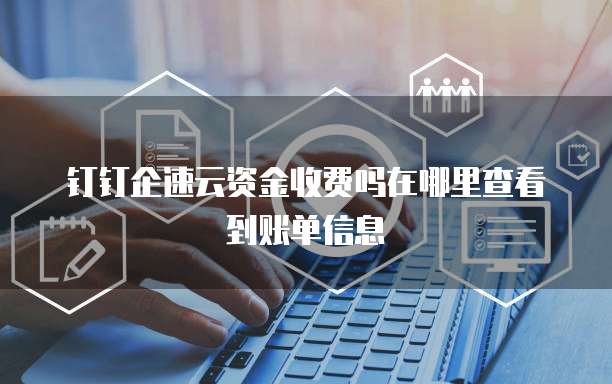 钉钉企速云资金收费吗在哪里查看到账单信息