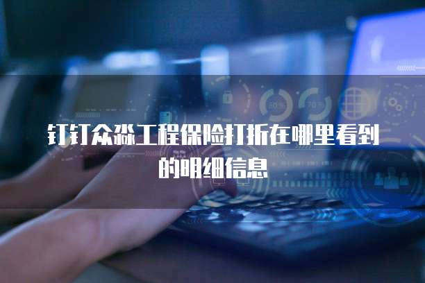 钉钉众淼工程保险打折在哪里看到的明细信息