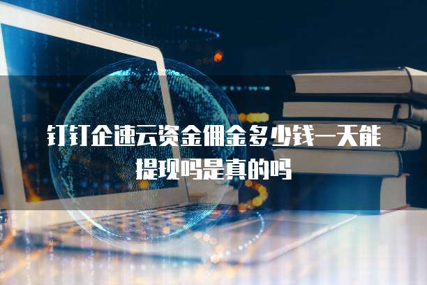钉钉企速云资金佣金多少钱一天能提现吗是真的吗