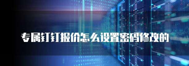 专属钉钉报价怎么设置密码修改的