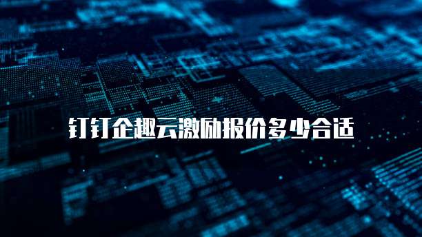 钉钉企趣云激励报价多少合适