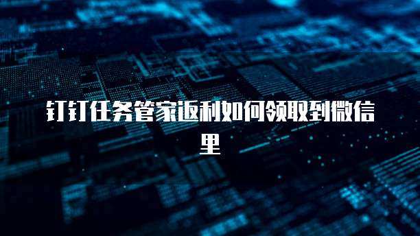 钉钉任务管家返利如何领取到微信里