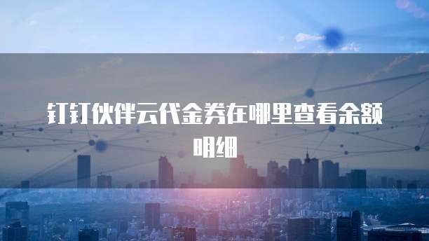 钉钉伙伴云代金券在哪里查看余额明细