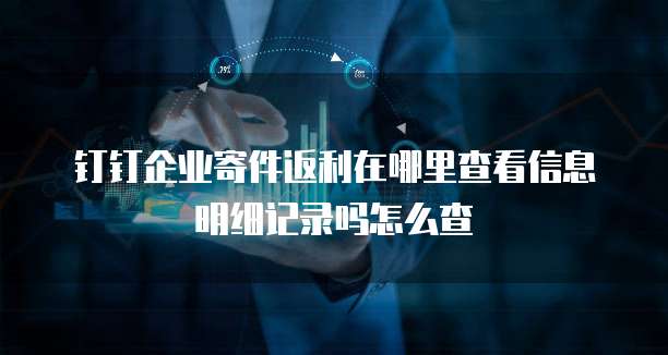 钉钉企业寄件返利在哪里查看信息明细记录吗怎么查