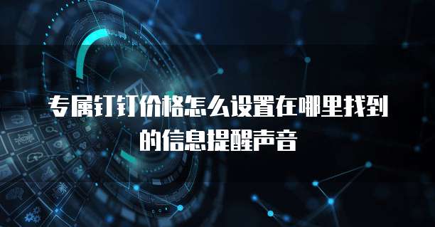 专属钉钉价格怎么设置在哪里找到的信息提醒声音
