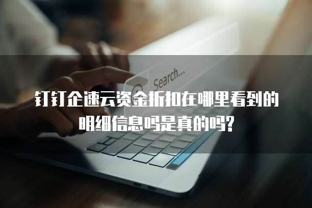 钉钉企速云资金折扣在哪里看到的明细信息吗是真的吗?