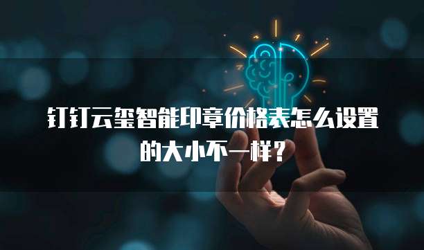 钉钉云玺智能印章价格表怎么设置的大小不一样?