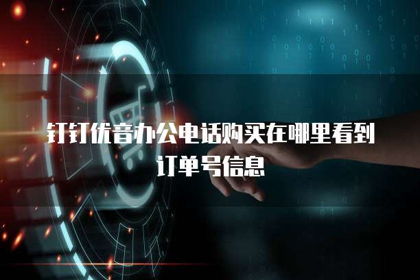 钉钉优音办公电话购买在哪里看到订单号信息