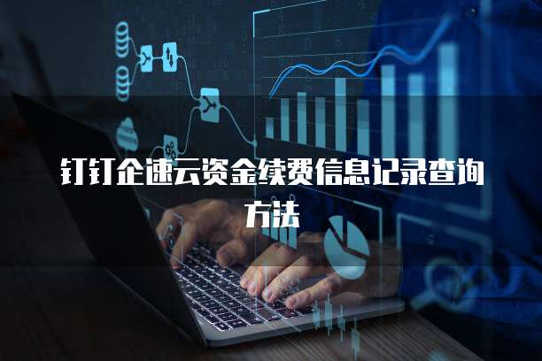 钉钉企速云资金续费信息记录查询方法