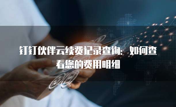 钉钉伙伴云续费记录查询:如何查看您的费用明细