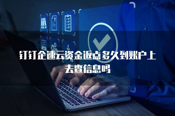 钉钉企速云资金返点多久到账户上去查信息吗