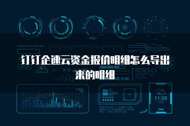 钉钉企速云资金报价明细怎么导出来的明细