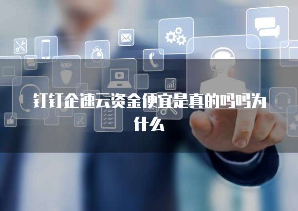 钉钉企速云资金便宜是真的吗吗为什么