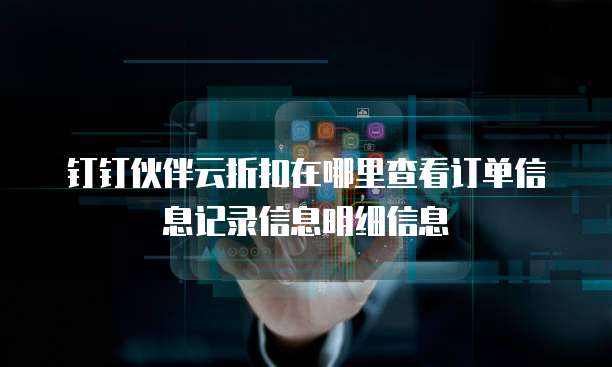 钉钉伙伴云折扣在哪里查看订单信息记录信息明细信息