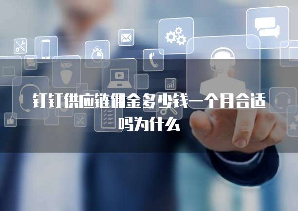 钉钉供应链佣金多少钱一个月合适吗为什么
