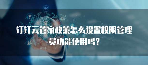 钉钉云管家政策怎么设置权限管理员功能使用吗?