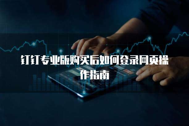 钉钉专业版购买后如何登录网页操作指南