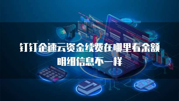 钉钉企速云资金续费在哪里看余额明细信息不一样