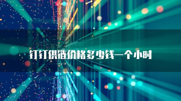 钉钉供链价格多少钱一个小时