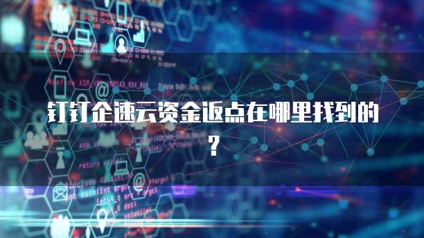 钉钉企速云资金返点在哪里找到的?