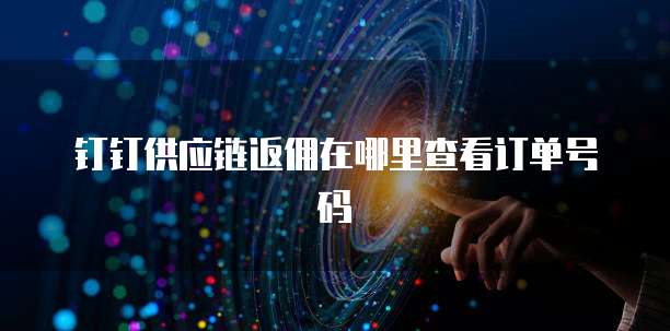 钉钉供应链返佣在哪里查看订单号码