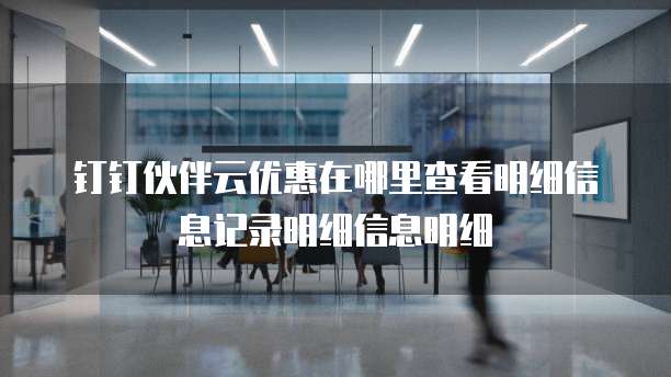 钉钉伙伴云优惠在哪里查看明细信息记录明细信息明细