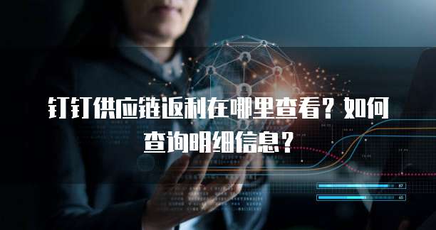 钉钉供应链返利在哪里查看?如何查询明细信息?